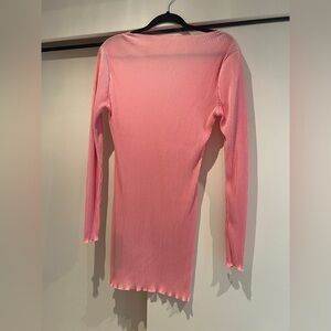 Pink ribbed dress